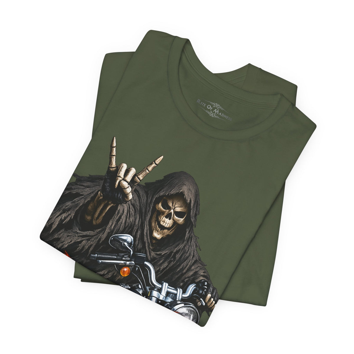 Skulls Steel & Sex Appeal Grim Reaper Biker T-Shirt | Heavy Metal Motorcycle Graphic Tee