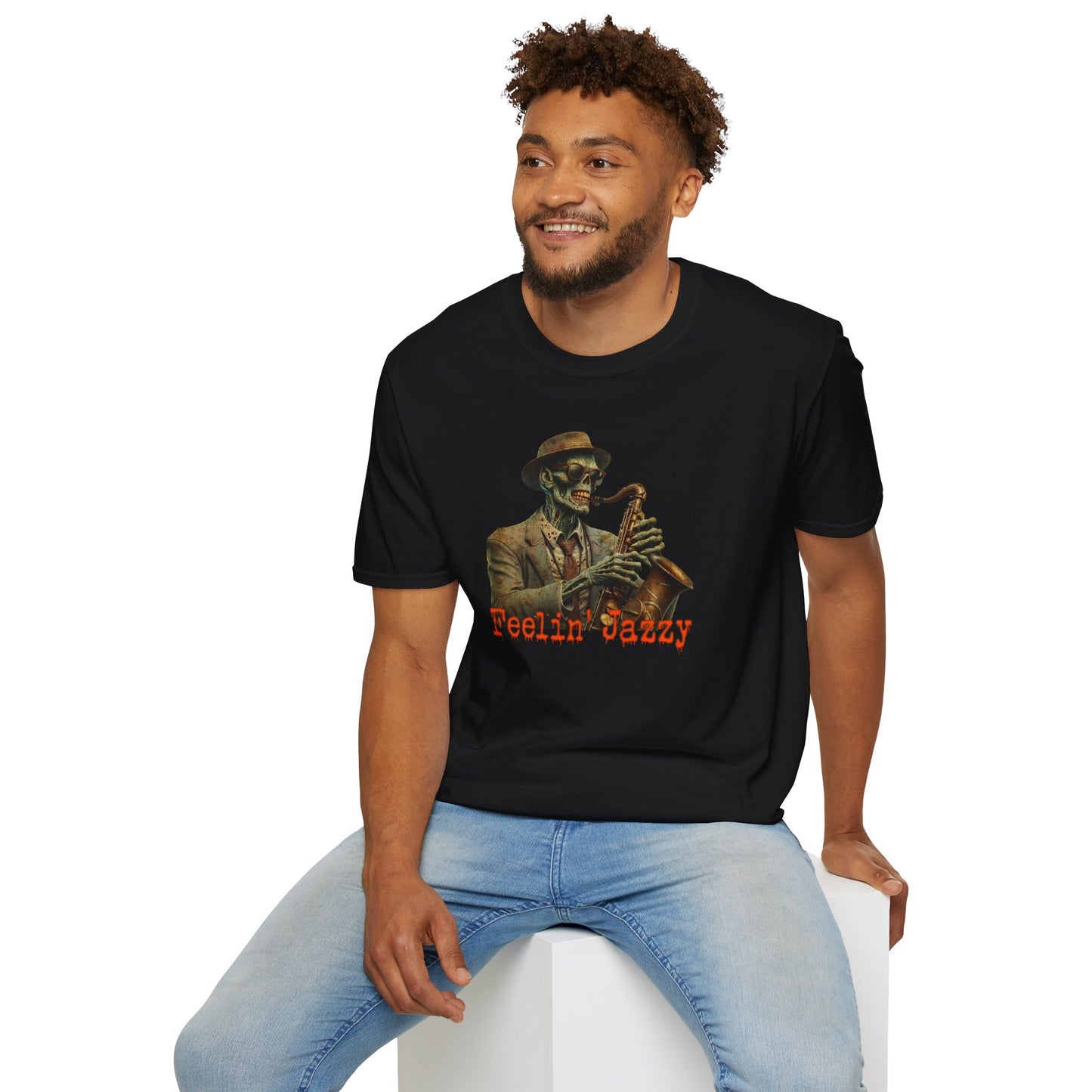 "Jazzy Zomboss": Feelin' Jazzy Halloween Men's Softstyle Tee