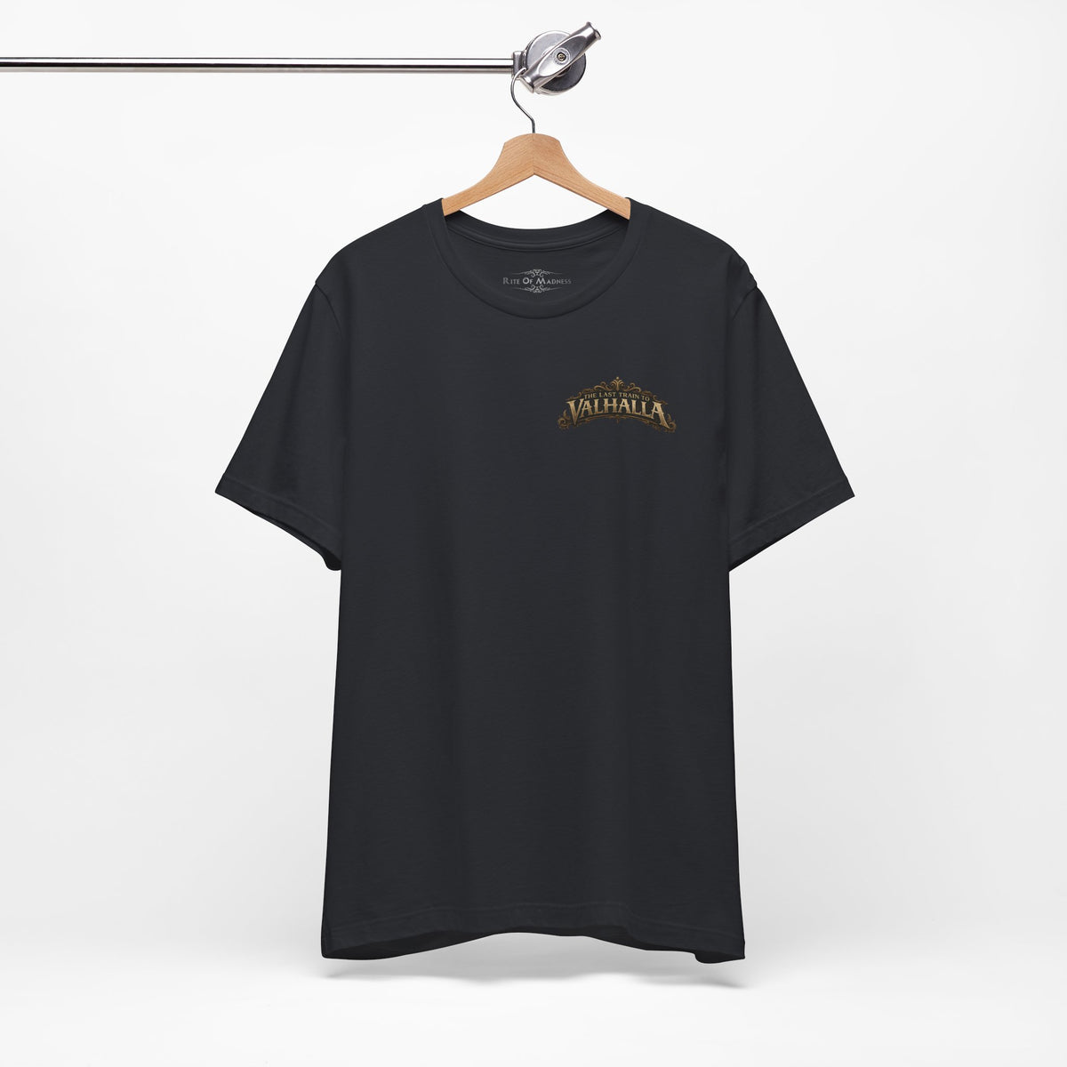 The Last Train to Valhalla Heavy Metal T-Shirt | Vintage Steam Train Guitar Graphic Tee | Front and Back Rock Shirt